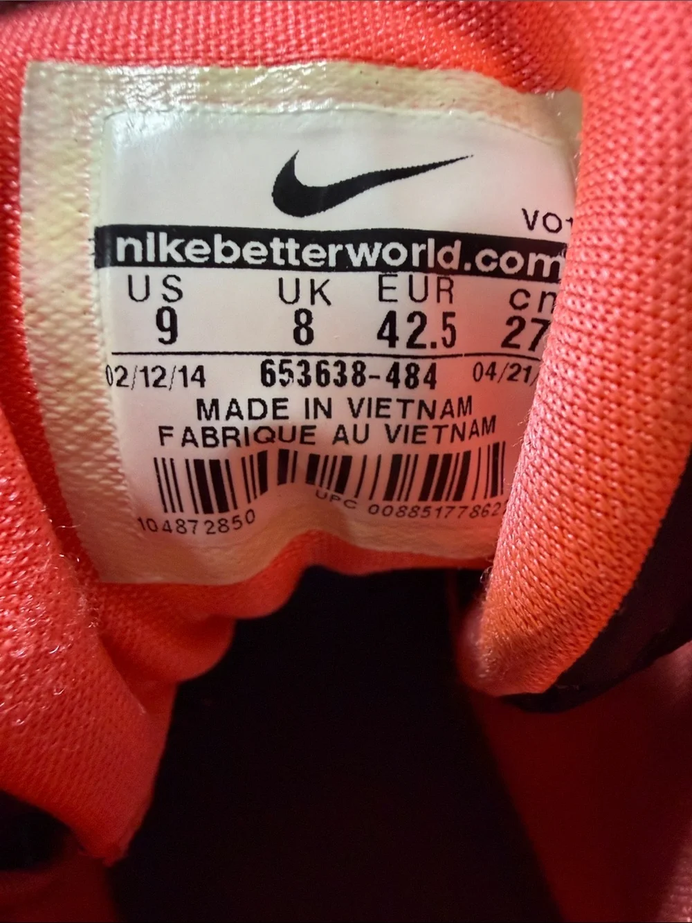 Nike Navy and Coral High-Top Basketball Shoes